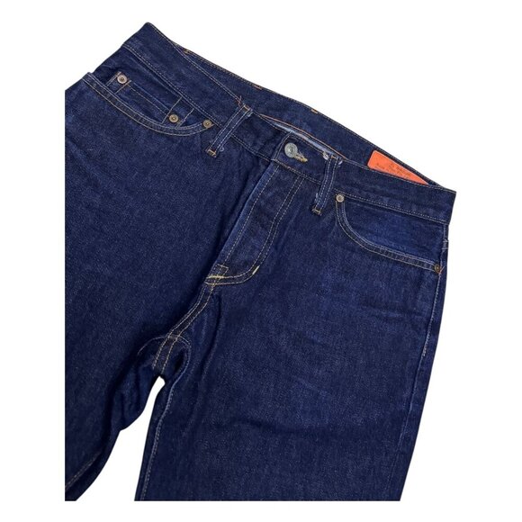 JEAN SHOP Japanese Raw Selvedge Denim Dark Wash Designer Pants Jeans Mens 31x32 - Picture 6 of 8